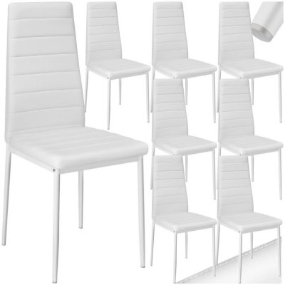 TecTake Lot de 8 chaises avec surpiq&ucirc;re - blanc