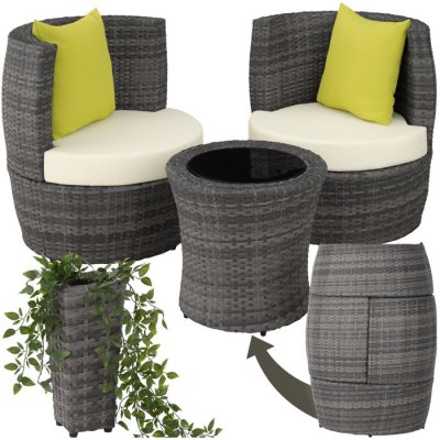 TECTAKE  salon de jardin nice 2 places en aluminium - gris 403141