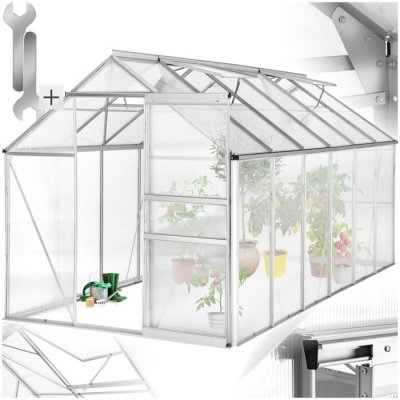 TECTAKE  serre de jardin en aluminium - 375 x 185 x 195 cm 402479