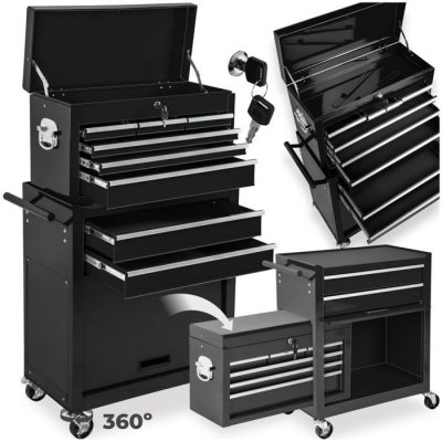 TECTAKE  Servante d'atelier 8 tiroirs - noir