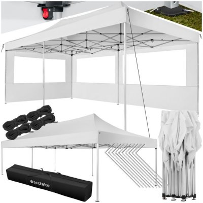 TECTAKE  tonnelle 6 x 3 m avec 2 rideaux - blanc 403158