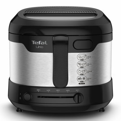 TEFAL FF215D Uno M Friteuse, 1 Kilogram, Acier Inoxydable/Noir
