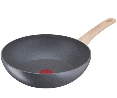 TEFAL  - Po&ecirc;le wok aluminium 28cm gris/bois clair g2661902 - gris