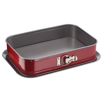 TEFAL J 1640514 Delibake Plat A Four A Charni&egrave;re 36x24cm Acier Rouge Carbone