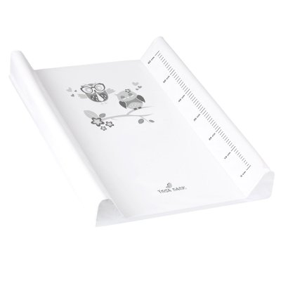 TEGA BABY  Matelas plan &agrave; langer luxe pour b&eacute;b&eacute; 48 X 70 cm Blanc Owls