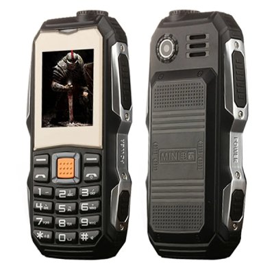 YONIS T&eacute;l&eacute;phone antichoc waterproof double SIM portable chantier lampe LED radio Noir