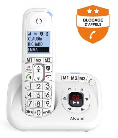 ALCATEL T&eacute;l&eacute;phone fixe sans fil  XL785 Voice Blanc