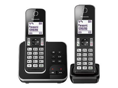PANASONIC T&eacute;l&eacute;phone fixe sans fil duo avec r&eacute;pondeur  TGD322FRB