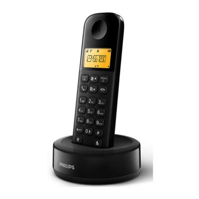 PHILIPS T&eacute;l&eacute;phone fixe sans fil  D1601B Noir