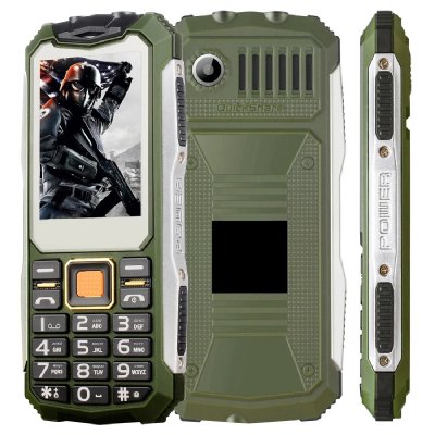 YONIS T&eacute;l&eacute;phone Incassable GSM dual SIM cam&eacute;ra 2G Bluetooth flash Jack 3.5mm 2.4' kaki