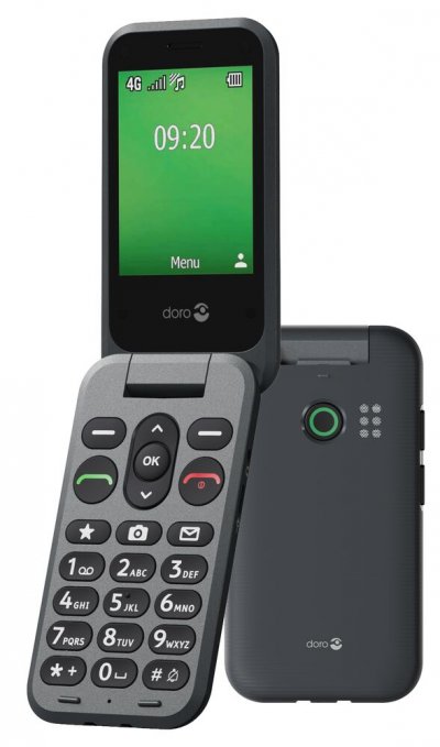 T&eacute;l&eacute;phone portable basique Doro Leva E20 2,8&rdquo; 4G Nano SIM Graphite