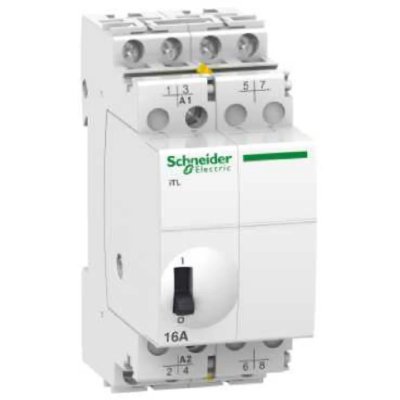 SCHNEIDER ELECTRIC Telerupteur 16A contact 4NO (4F) bobine 240V CA / 110V CC avec cde manuelle ITL