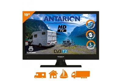 ANTARION T&eacute;l&eacute;viseur LED 19""  - HD 1366x768 - Camping car 12V - Port USB DVB-T2 