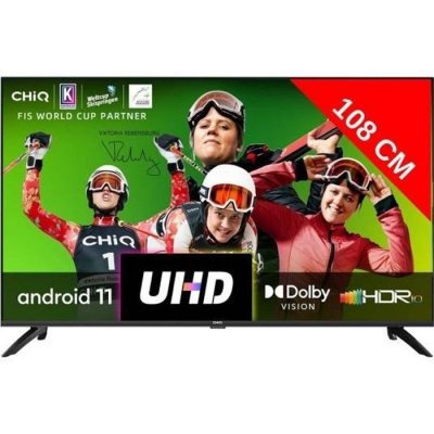 CHIQ T&eacute;l&eacute;viseur LED 4K 108 cm  U43GLX Android Smart TV - UHD - 4K