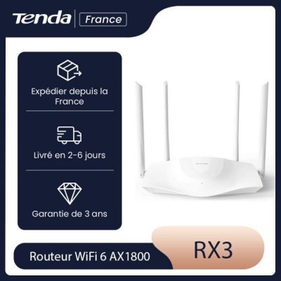 TENDA  routeur RX3 WiFi6 AX1800