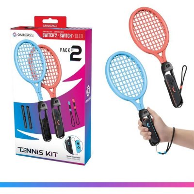 ONIVERSE Tennis Kit Pack 2 Raquettes-Contr&ocirc;leurs  pour Nintendo Switch