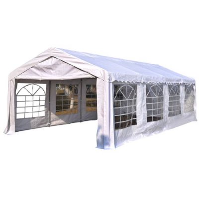 OUTSUNNY Tente barnum tonnelle blanche