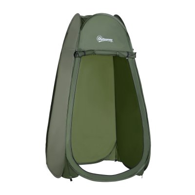 OUTSUNNY Tente de douche pliable pop-up automatique instantan&eacute;e cabinet de changement camping polyester vert