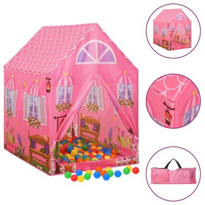VIDAXL Tente de jeu pour enfants avec 250 balles Rose 69x94x104 cm