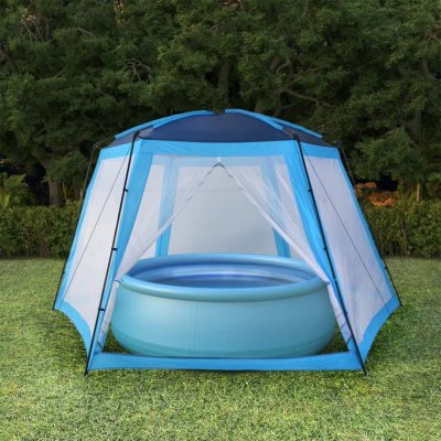 VIDAXL Tente de piscine -  - Tissu - Bleu - 660x580x250 cm