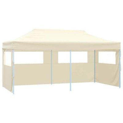 VIDAXL Tente de r&eacute;ception pliable avec 4 parois 3x6 m Acier Cr&egrave;me