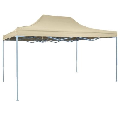 VIDAXL Tente pliable 3 x 4,5 m Blanc cr&egrave;me