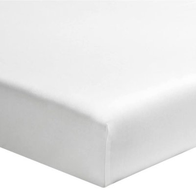 TERRE DE NUIT  Drap housse blanc bonnet 30 cm 100% coton 120x200