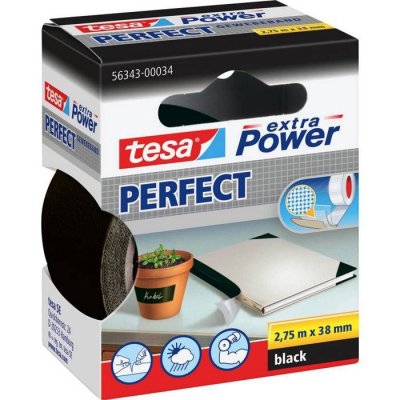 TESA  Extra Power Perfect Ruban adh&eacute;sif tiss&eacute; 2,75 m noir 38 mm