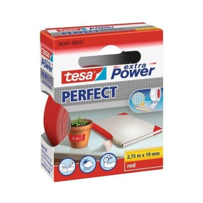 TESA  ruban de r&eacute;paration toil&eacute; super r&eacute;sistant - 2,75m x 19mm - rouge