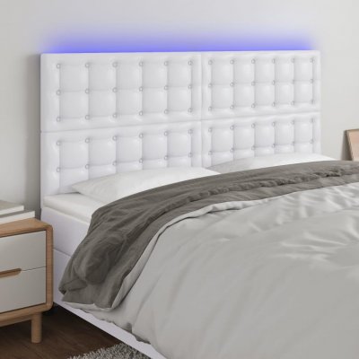 VIDAXL T&ecirc;te de lit &agrave; led Blanc 180x5x118/128 cm Similicuir  White