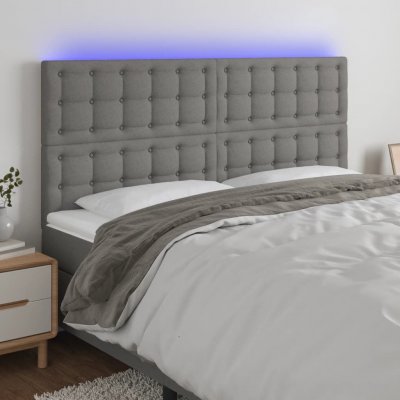 VIDAXL T&ecirc;te de lit &agrave; led Gris fonc&eacute; 160x5x118/128 cm Tissu - 