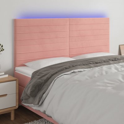 VIDAXL T&ecirc;te de lit &agrave; led Rose 180x5x118/128 cm Velours  Rose