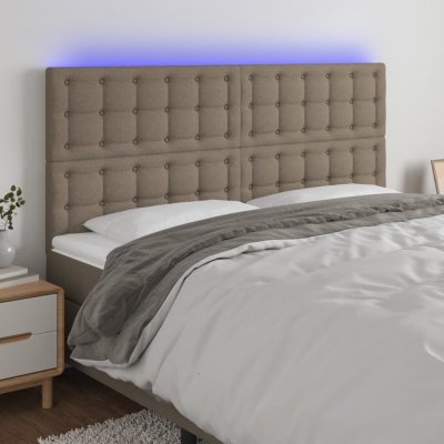 VIDAXL T&ecirc;te de lit &agrave; led Taupe 200x5x118/128 cm Tissu - 