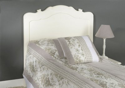 AMADEUS T&ecirc;te de lit blanc cass&eacute; en acajou Apolline 90 cm - - Blanc - Bois