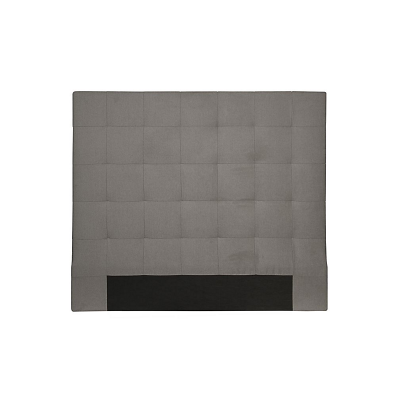 T&ecirc;te de lit capitonn&eacute;e en tissu MEGAN - Gris, Largeur - 140 cm