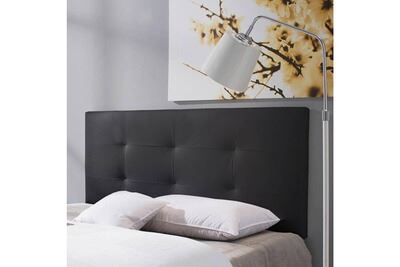 MARCKONFORT T&ecirc;te de lit Carla 140x60 cm Noir, rembourr&eacute;e de Mousse - noir