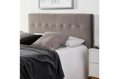 MARCKONFORT T&ecirc;te de lit napoles 140x100 grise en velours