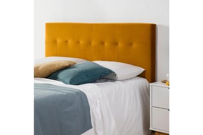 MARCKONFORT T&ecirc;te de lit napoles 140x100 jaune moutarde