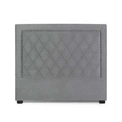 INTENSEDECO T&ecirc;te de lit Nolwen Velours Gris Argent 140cm - Gris