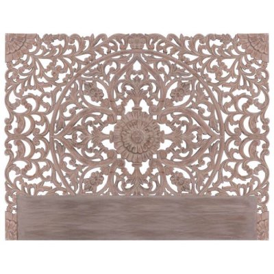 COTECOSY T&ecirc;te de lit proven&ccedil;ale bois sculpt&eacute; peint marron Siera 180