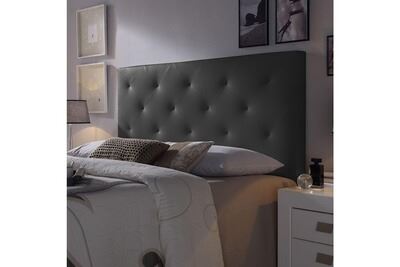 MARCKONFORT T&ecirc;te de lit Rombo 140x60 cm Noir, rembourr&eacute;e de Mousse - noir