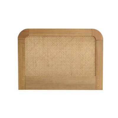 TERRE DE NUIT EDITION T&ecirc;te de lit smoothcloud 90 cm en cannage et bois naturel