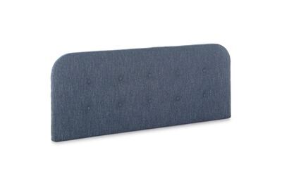 MARCKONFORT T&ecirc;te de lit tapiss&eacute;e saona 140x60 cm couleur bleu, 8 cm d'&eacute;paisseur