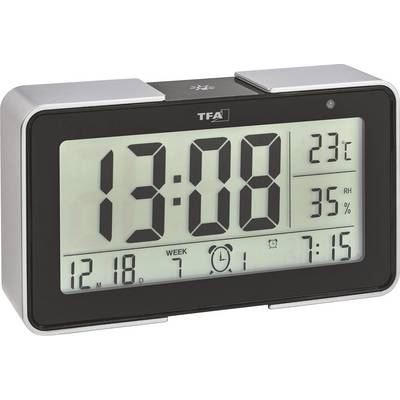 TFA DOSTMANN  60.2540.01 Melody Wireless Alarm Clock Noir,Argent&eacute;