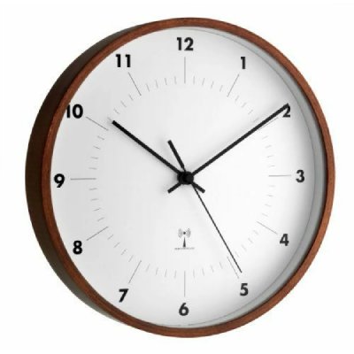 TFA Dostmann 98.1097 Horloge murale radio-pilot&eacute;e Placage en bois