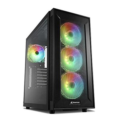 SHARKOON Tg6m rgb atx usb 6 x ventilateurs verre tremp&eacute; noir