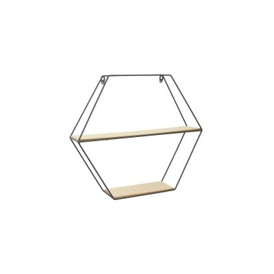 The Home Deco Factory - Etag&egrave;re en bois et m&eacute;tal hexagonale 46 cm