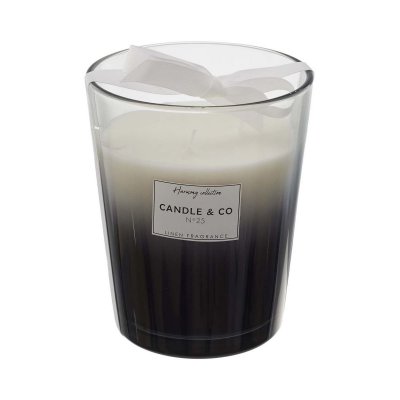 THE HOME DECO FACTORY  - Maxi bougie parfum&eacute;e vase noir Harmony 16 cm