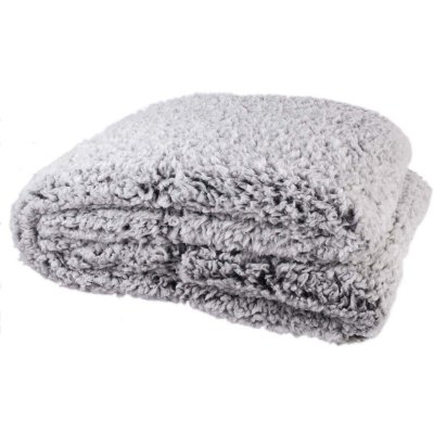 The Home Deco Factory - Plaid en sherpa gris 120 x 150 cm