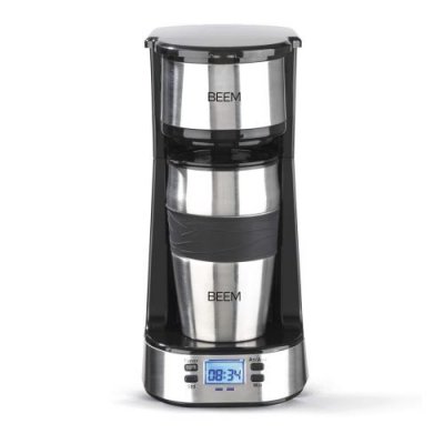  Thermo 2 GO Cafeti&egrave;re Filtre 750W 0.4L Mousseur &agrave; Lait Acier Inoxydable Argent